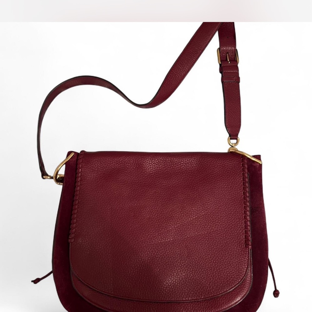 Stuart Weitzman Leather Crossbody Bag - Burgundy